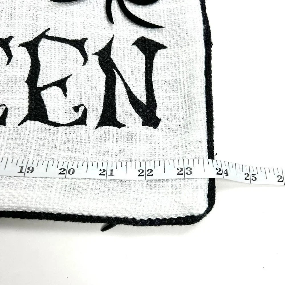 NWT THRO by Marlo Lorenz Happy Halloween Spider Pillow Cover 12x24 Ivory Black